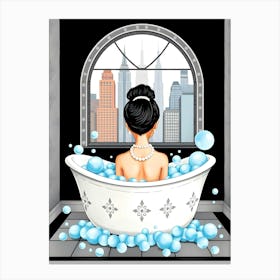 Audrey Hepburn In Bath Canvas Print