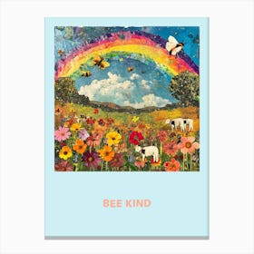 Bee Kind Collage Poster 3 Canvas Print