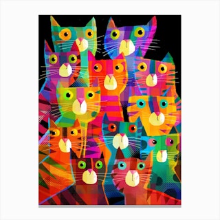 Shifty Cats Canvas Print