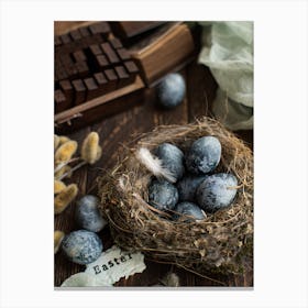Easter Eggs In A Nest 6 Canvas Print