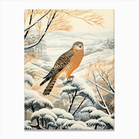 Winter Bird Painting Harrier 3 Canvas Print