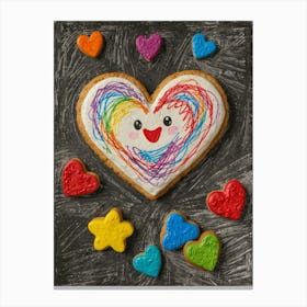 Heart Shaped Cookie 3 Canvas Print