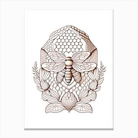 Worker Bee Gold Beehive William Morris Style Canvas Print