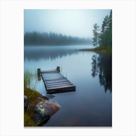 Foggy Swedish Lake Canvas Print