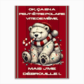 Ours grincheux lumières noël Canvas Print