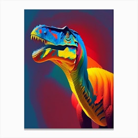 Allosaurus Primary Colours Dinosaur Canvas Print