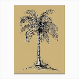 Palm Tree Minimalistic Drawing 2 Canvas Print