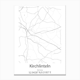 Kirchlinteln,Germany Minimalist Map Canvas Print