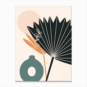 Paper Palms Vase Canvas Print