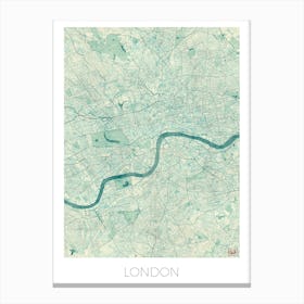 London Map Vintage in Blue Canvas Print