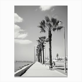 Limassol, Cyprus, Mediterranean Black And White Photography Analogue 4 Canvas Print