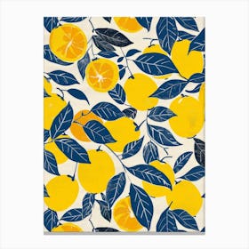 Lemons And Leaves Canvas Print