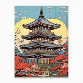 Senso Ji Temple, Japan Vintage Travel Art 1 Canvas Print