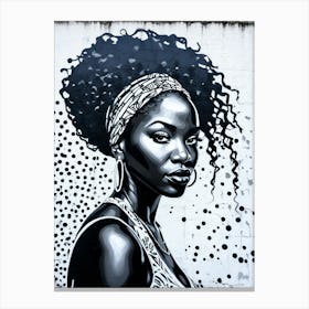 Graffiti Mural Of Beautiful Black Woman 275 Canvas Print