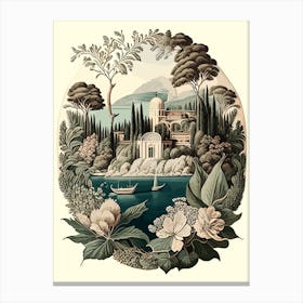 Isola Bella, Italy Vintage Botanical Canvas Print