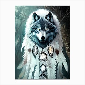 Dreamcatcher Wolf 1 Canvas Print