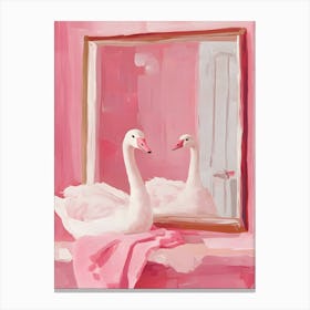 Swans In The Mirror 1 Canvas Print