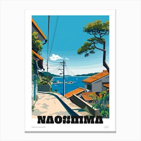 Naoshima Japan Colourful Travel Poster Canvas Print