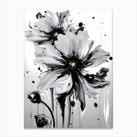 Black And White Flowers 1 Canvas Print