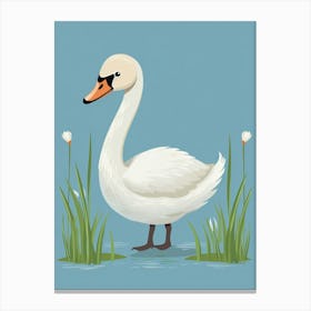 Baby Animal Illustration  Swan Canvas Print