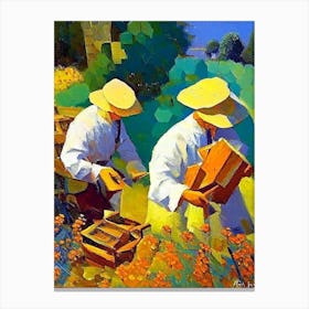 Beekeeper And Beehive 1  Painting Canvas Print