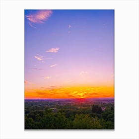 A Watercolor Creation Rich With Springs Flush Of Colors Backlit By The Glow Of The Summer Sunset (1) Canvas Print