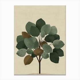 Paulownia Tree Minimal Japandi Illustration 3 Canvas Print