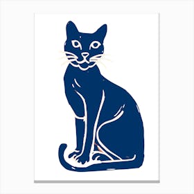 Cat In Blue Canvas Print