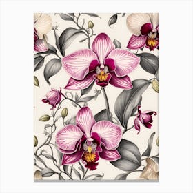Orchids Seamless Pattern 2 Canvas Print