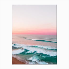 Brighton Beach, Australia Pink Photography 3 Canvas Print