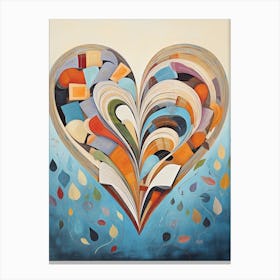 Swirl Book Heart Canvas Print