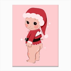 Santa Baby - Cute Kawaii Christmas 1 Canvas Print