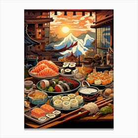 Japanese Food In A Restaurant Canvas Print