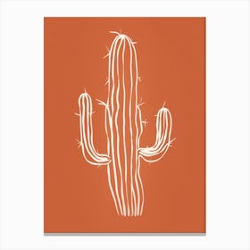 Cactus Line Drawing Ladyfinger Cactus 1 Canvas Print