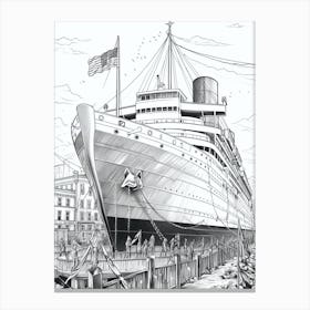 Titanic Sinking Ship Illustration 4 Canvas Print