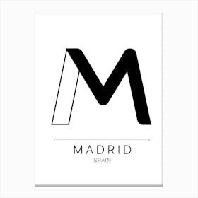 Madrid City Typography Canvas Print