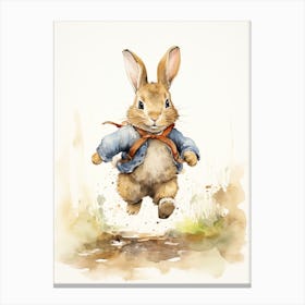 Bunny Dancing Rabbit Prints Watercolour 1 Canvas Print