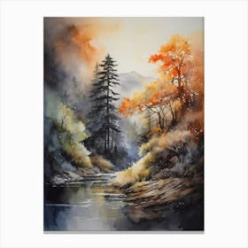 Watercolor Of A River 1 Canvas Print