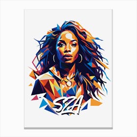 Sza 02 Portrait Music Icon WPAP Pop Art Style Canvas Print