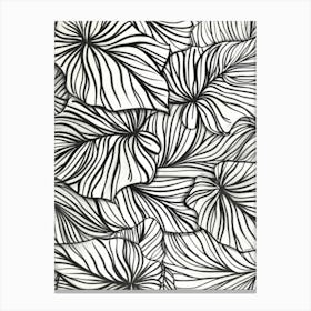 Leaves In Black And White Canvas Print