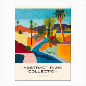 Abstract Park Collection Poster Echo Park Los Angeles 1 Canvas Print