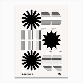 Geometric Bauhaus Poster B&W 6 Canvas Print