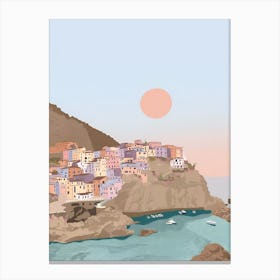 Sunset In Cinque Terre Canvas Print