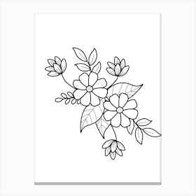 Flower Coloring Page Canvas Print