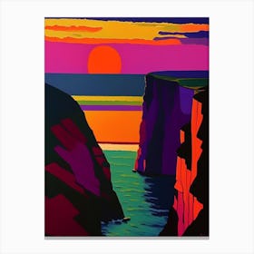 Cliff Rainbow Sunset Canvas Print