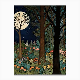 William Morris Night In The Forest 13 Canvas Print