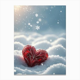 Heart In The Snow 1 Canvas Print