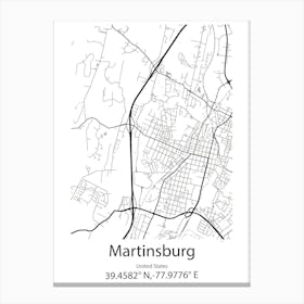 Martinsburg,United States Minimalist Map Canvas Print