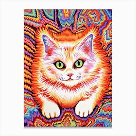 Louis Wain Kaleidoscope Psychedelic Cat 3 Canvas Print