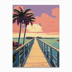 Seven Mile Bridge, Florida, United States, Colourful 2 Canvas Print